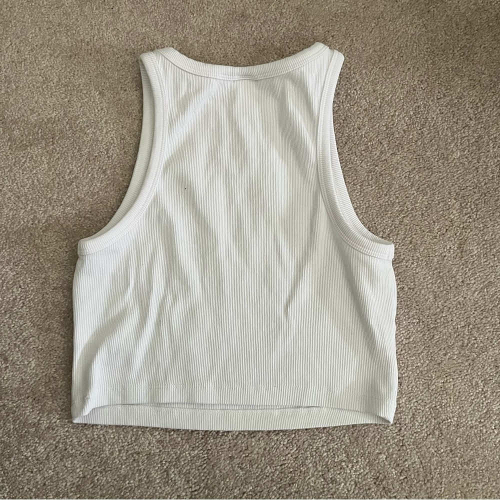 H&M White‎ Ribbed Crop Top - Picture 4 of 4